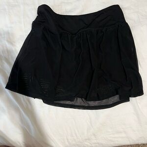 Black Skirt with Sheer Overlay